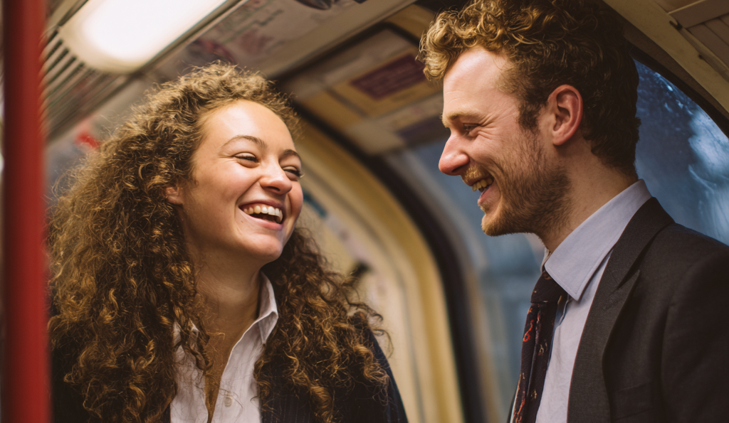 singles meet on their London tube commute while wearing the lets all find love wristband